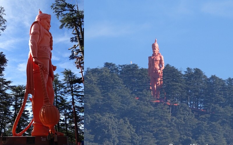 108 Foot High Idol of Hanuman at Jakhu Temple in Shimla, Himachal Pradesh, India