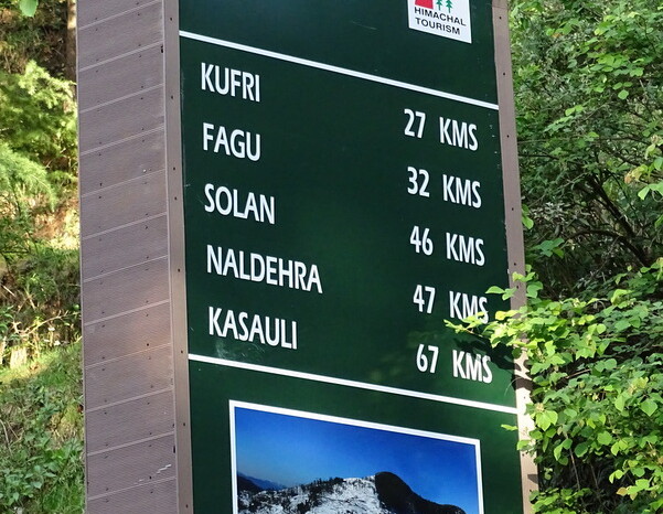 Distance from Chail (Himachal Pradesh, India) to nearby Tourist Places