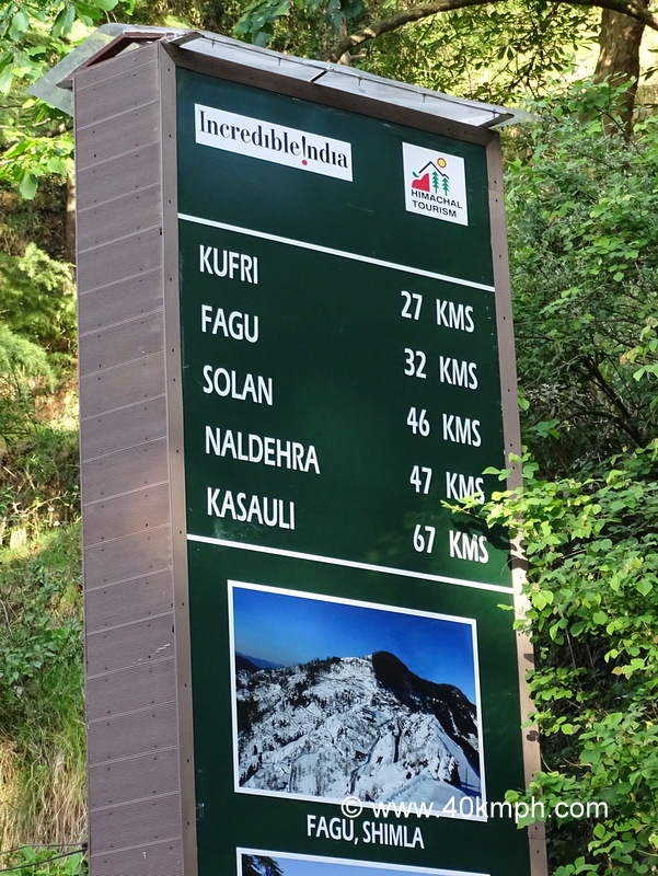 Distance from Chail to nearby Tourist Places