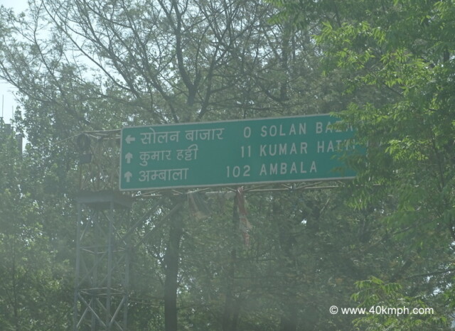 Solan to Ambala Distance