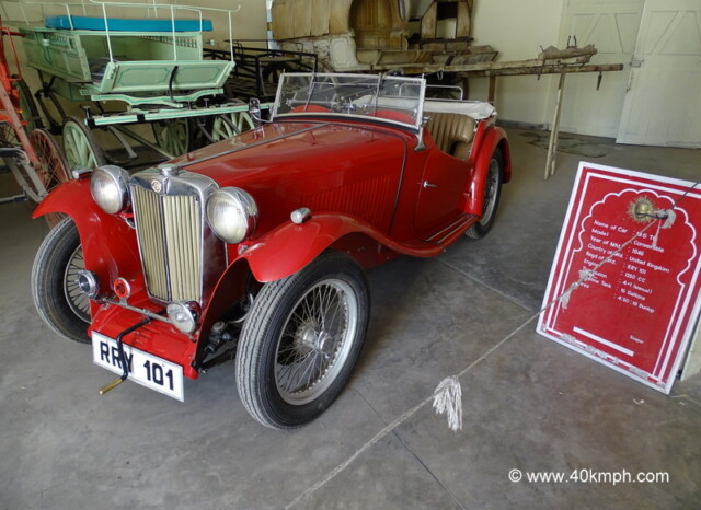 M G TC Convertible 1946 United Kingdom at Vintage And Classic Car Collection, The Palace, Udaipur, India