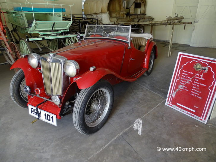 M G TC Convertible 1946 United Kingdom at Vintage And Classic Car Collection, The Palace, Udaipur, India