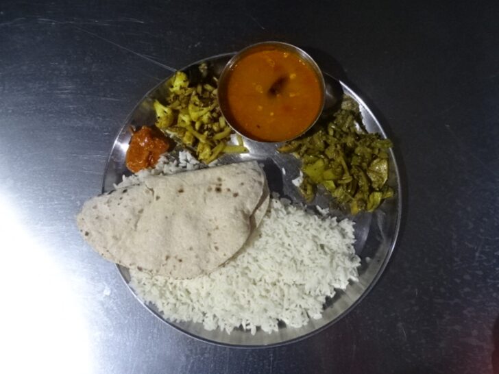 Dinner Thali prepared by Odisha Chef in Shirdi, Maharashtra, India