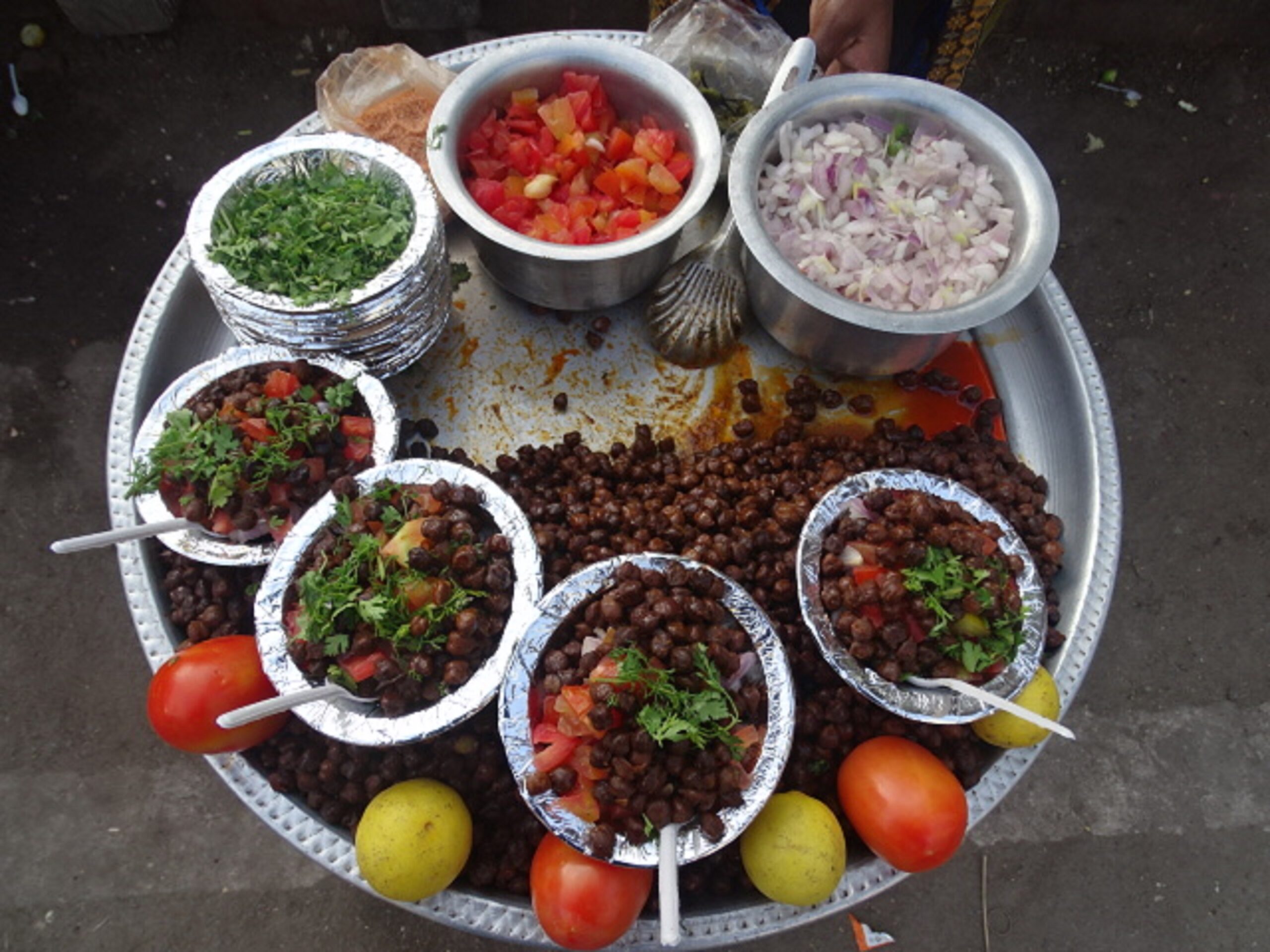 Kala Chana Chat - Dry Black Chickpeas Chaat at Shirdi, Maharashtra
