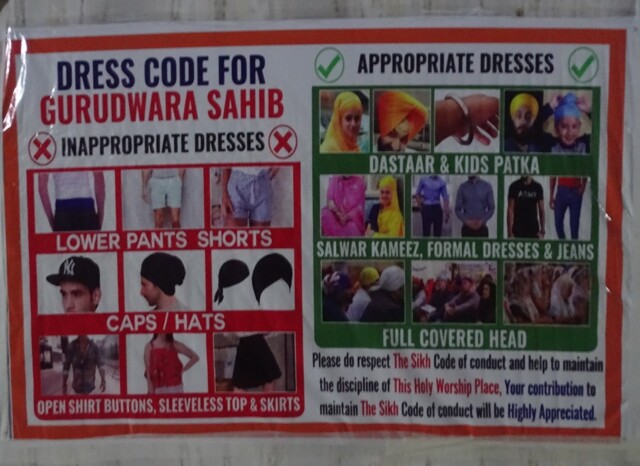 Dress Code for Gurudwara Sahib