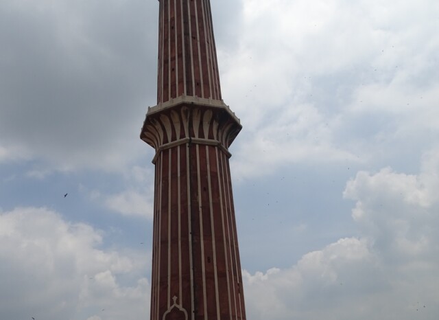 Minaret of Shahi Jama Masjid in Delhi, India