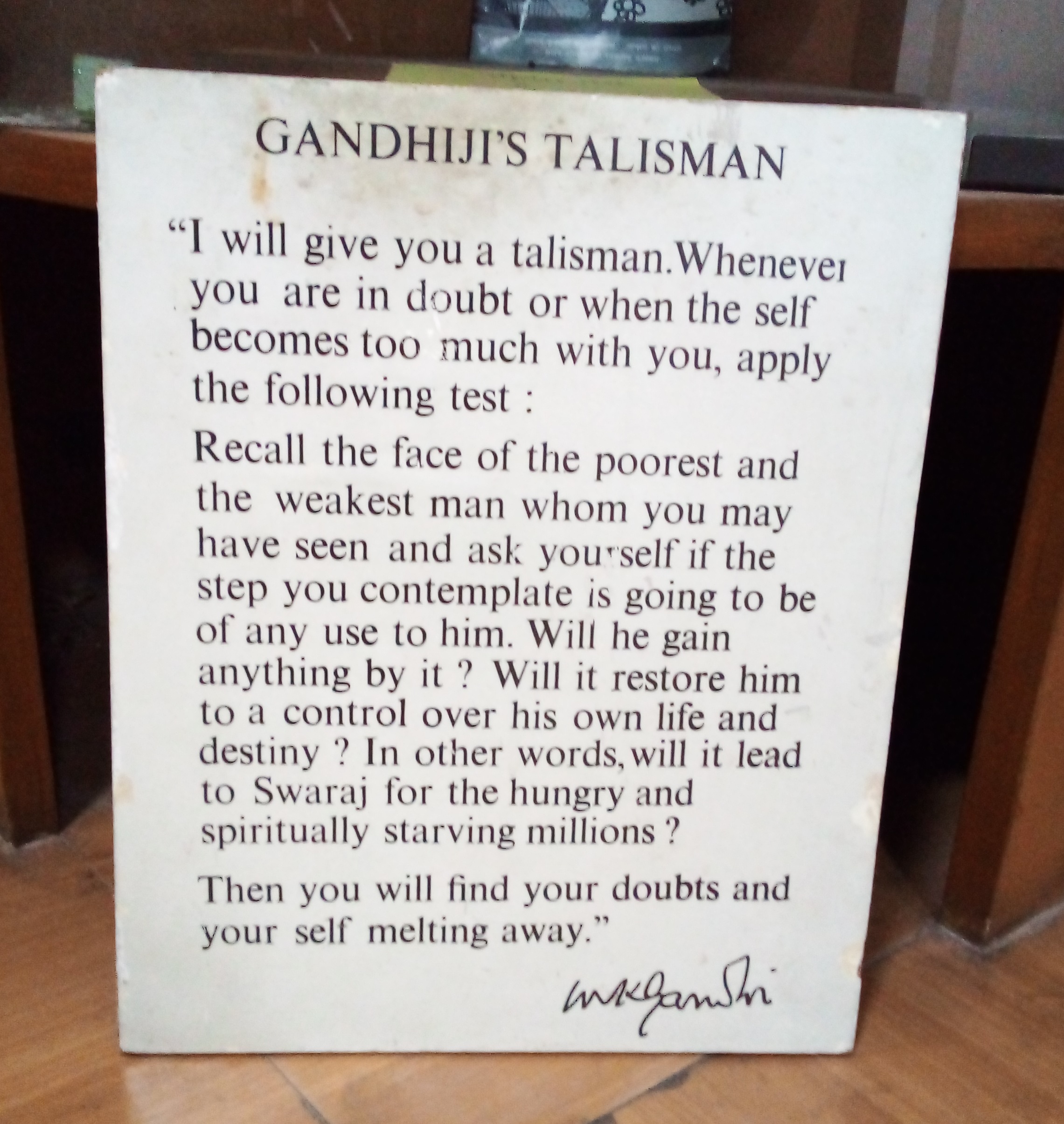 Gandhiji’s Talisman (in English and Hindi Language)