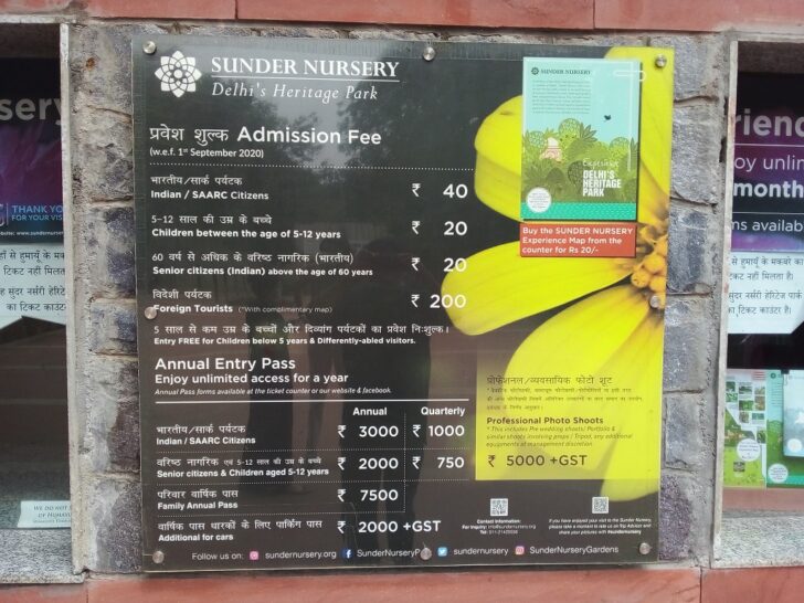 What is Sunder Nursery (Delhi) Admission Fee?