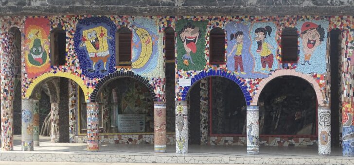 Mosaic Art at Nek Chand Rock Garden in Chandigarh, Punjab, India