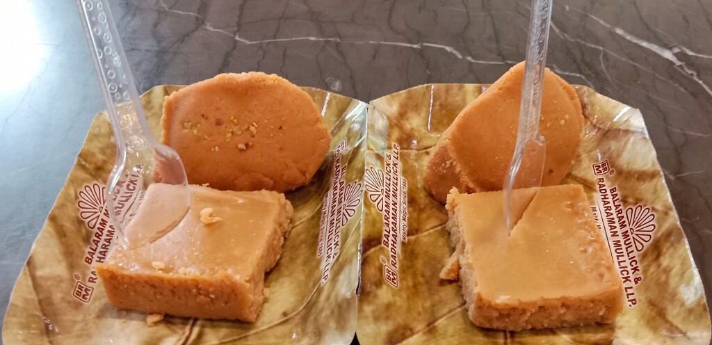 Karapak Jalbhara and Nolen Gur - Sweets at Balaram Mullick & Radharaman Mullick, Kolkata, India