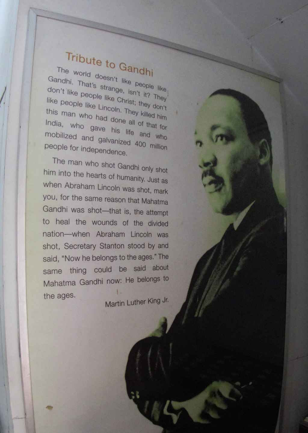 Tribute to Gandhi by Martin Luther King Jr.