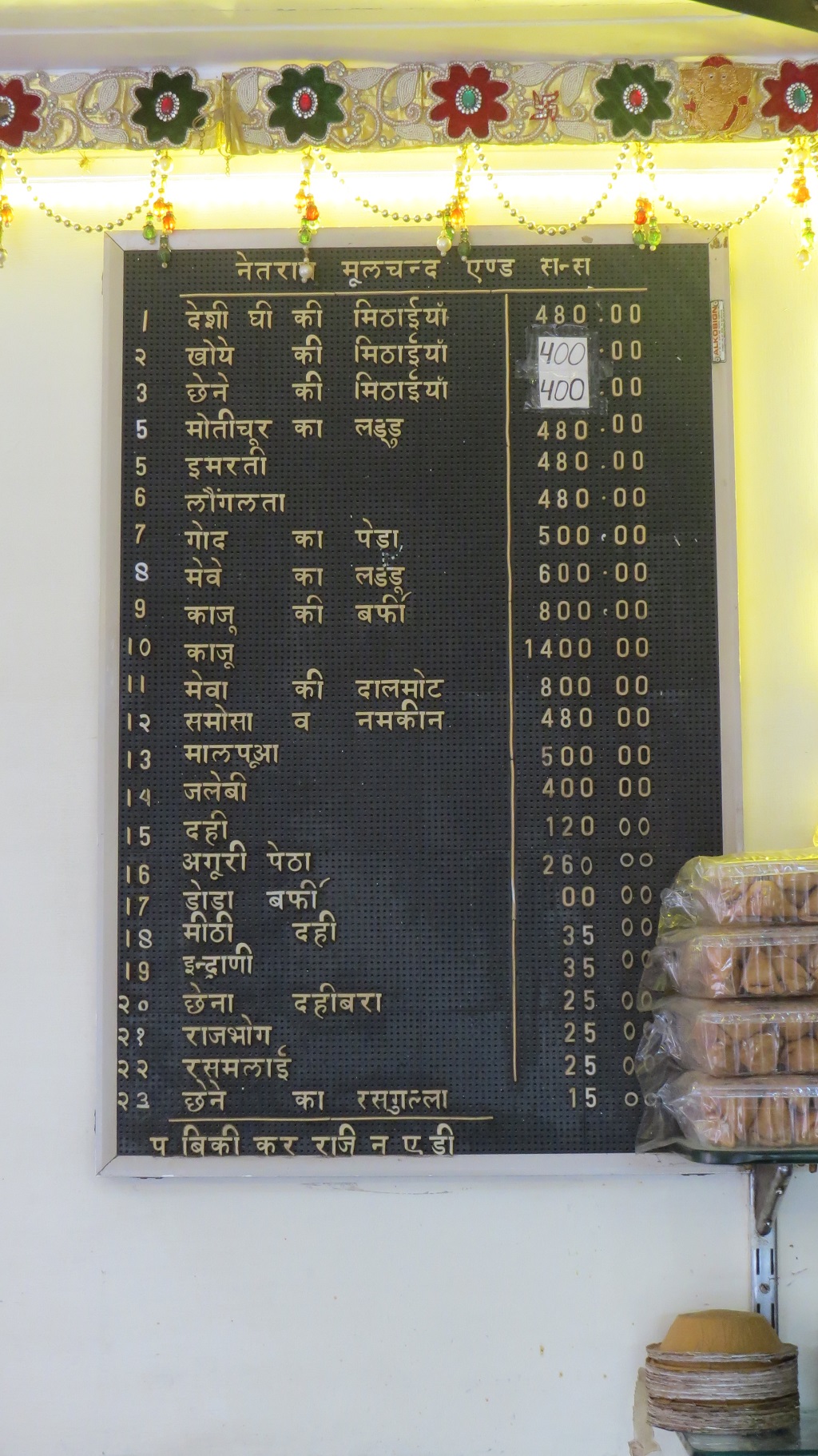 Menu List - Netram Moolchand & Sons, Allahabad, Uttar Pradesh, India