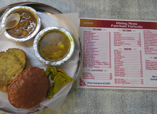 Mix. Puri Chole as Breakfast at Pancham Puriwala, Mumbai (Maharashtra, India)