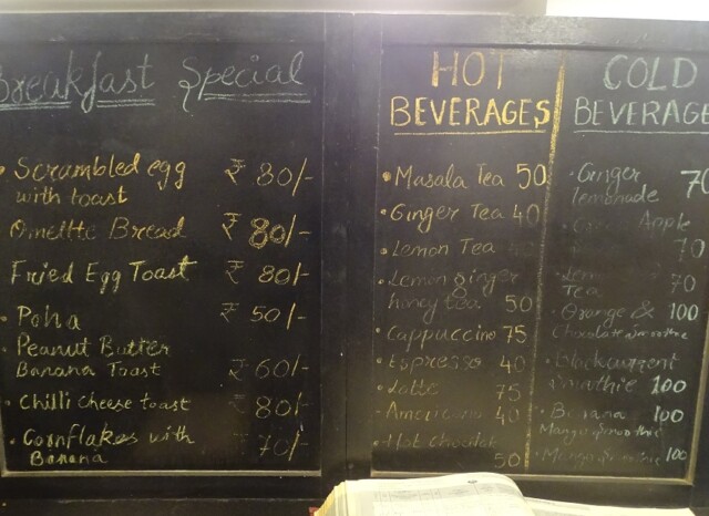 Menu of goSTOPS (Backpackers Hostel) Cafe, Delhi, India