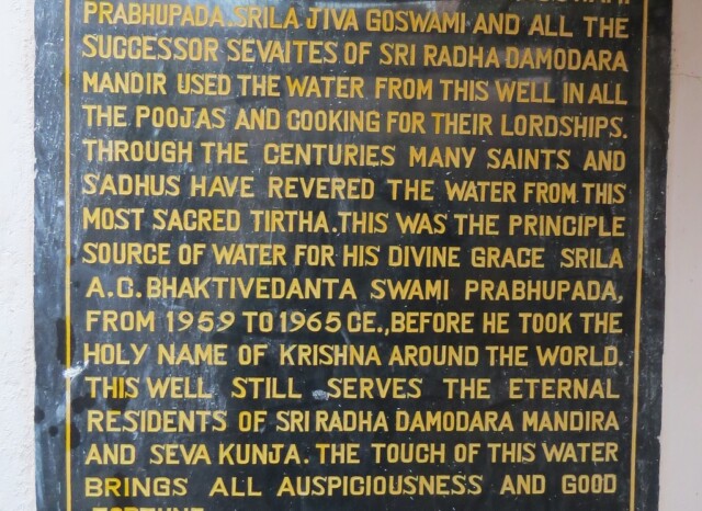 Srila Rupa Goswami's Well at Sri Sri Radha-Damodar Mandir (Vrindavan, Uttar Pradesh, India)