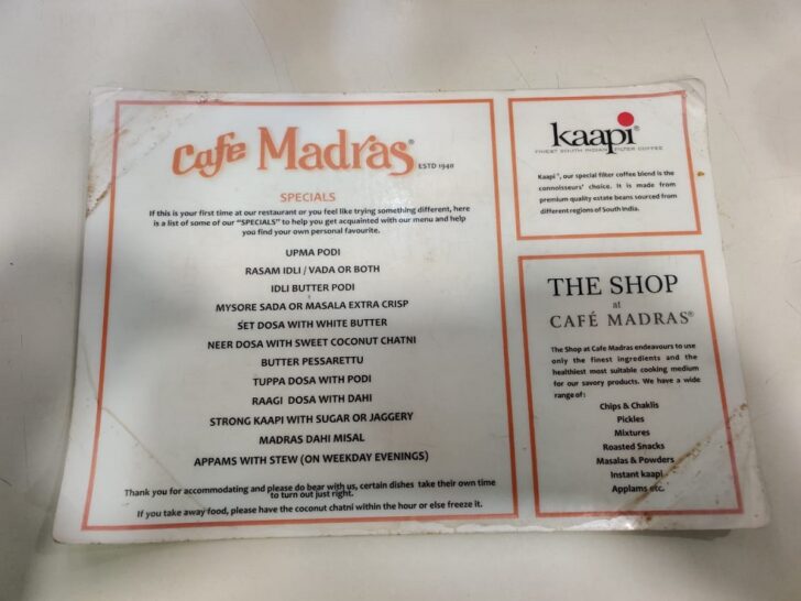 Cafe Madras - Specials (Mumbai, Maharashtra, India)