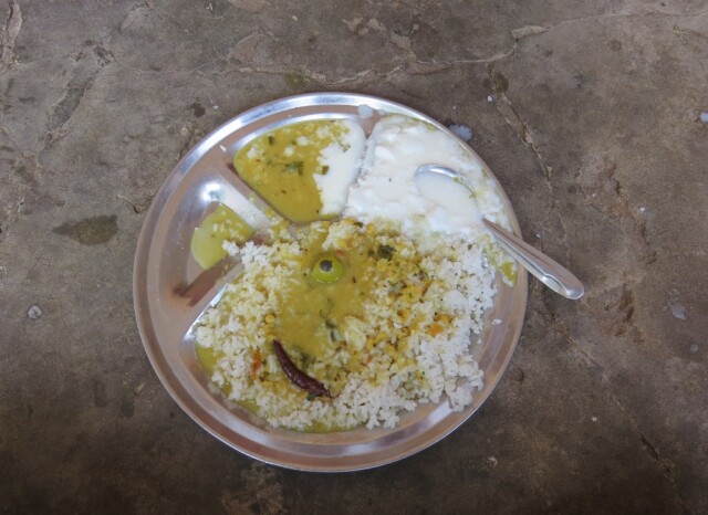 Raj Bhog at Yogiraj Devraha Baba Samadhi Sthal and Ashram across Kesi Ghat, Vrindavan (Uttar Pradesh, India)