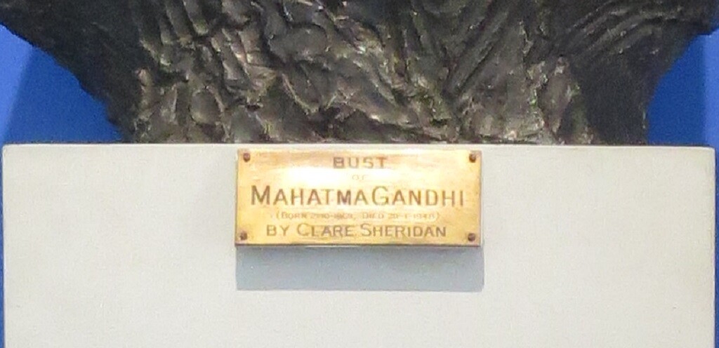 Bust of Mahatma Gandhi by Clare Sheridan (Chhatrapati Shivaji Maharaj Vastu Sangrahalaya, Mumbai, Maharashtra, India)