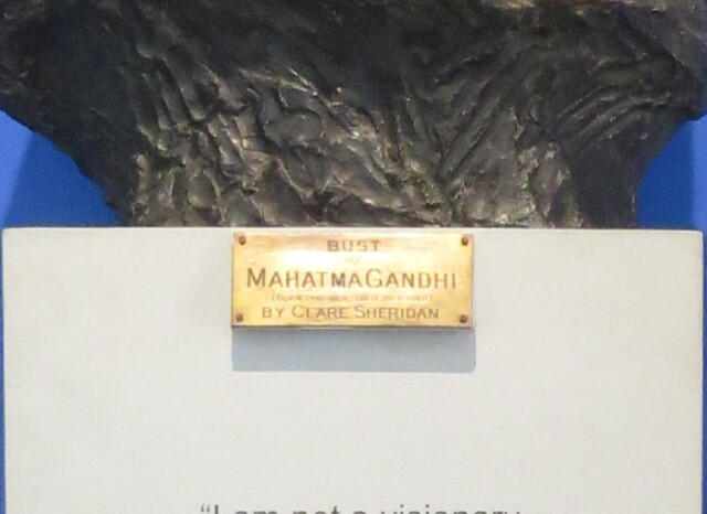 Bust of Mahatma Gandhi by Clare Sheridan (Chhatrapati Shivaji Maharaj Vastu Sangrahalaya, Mumbai, Maharashtra, India)