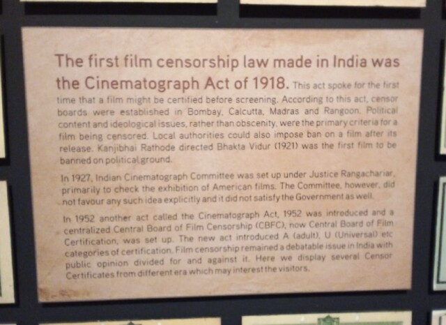 What was The First Film Censorship Law made in India (National Museum of Indian Cinema, Mumbai, Maharashtra, India)