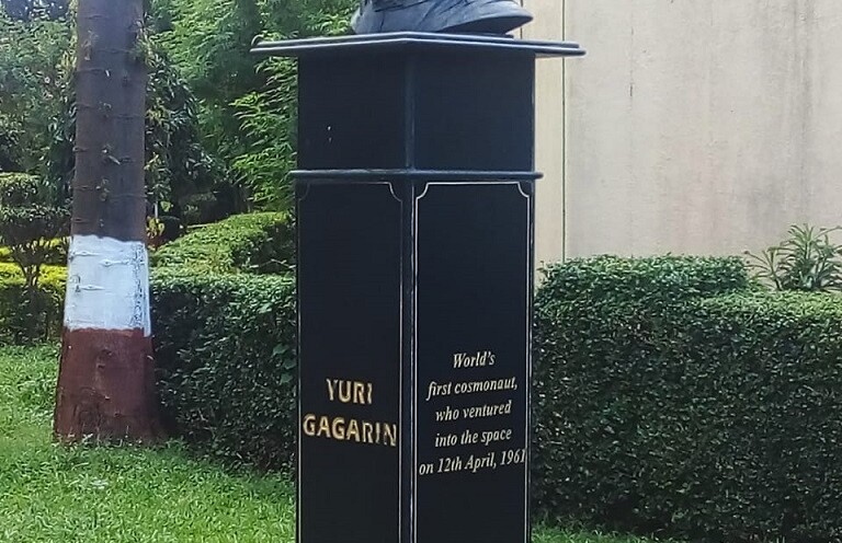 Statue of Yuri Gagarin at Nehru Science Center in Mumbai (Maharashtra, India)