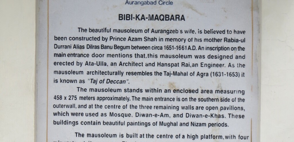 About - BIBI-KA-MAQBARA (Aurangabad, Maharashtra, India) - Resembles The Taj Mahal of Agra