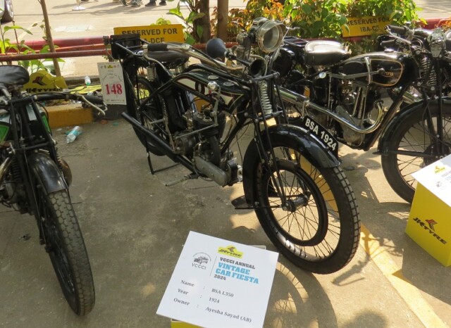 BSA L350 (1924 Model) at VCCCI Annual Vintage Car Fiesta 2024, World Trade Centre, Mumbai (Maharashtra, India)