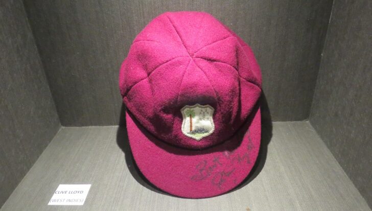 Clive Lloyd's (Captain of the West Indies Cricket Team) Maroon Cap ('Blades of Glory' Cricket Museum in Pune, Maharashtra)