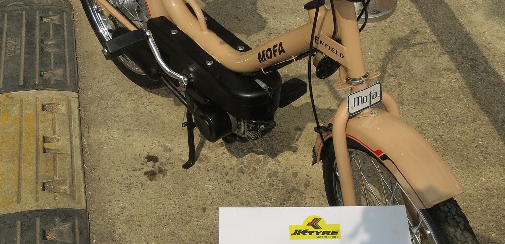 Enfield Mofa (1980 Model) at VCCCI Annual Vintage Car Fiesta 2024, World Trade Centre, Mumbai (Maharashtra, India)