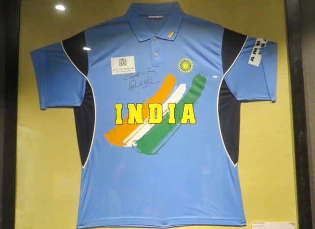 Sachin Tendulkar Match Worn T-Shirt in 2003 Cricket World Cup (‘Blades of Glory’ Cricket Museum in Pune, Maharashtra)