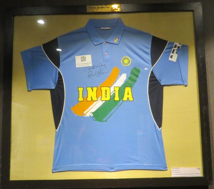 Sachin Tendulkar Match Worn T-Shirt in 2003 Cricket World Cup (‘Blades of Glory’ Cricket Museum in Pune, Maharashtra)