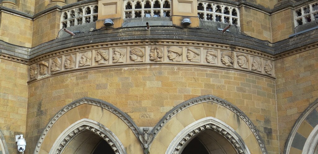 16 Busts of Different Communities that Constitute Bombay at Chhatrapati Shivaji Maharaj Terminus in Mumbai (Maharashtra, India)