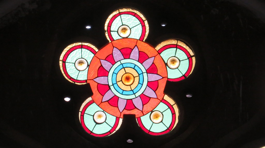 Colorful Stained-Glass Porthole Window at CST
