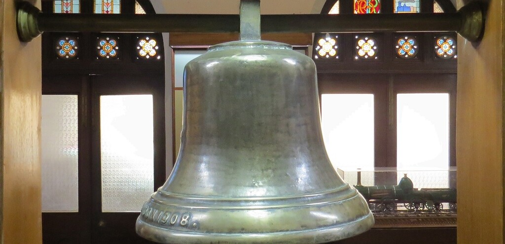 GIP Railway Station Bell, 1908 at CSMT Heritage Museum, Mumbai (Maharashtra, India)