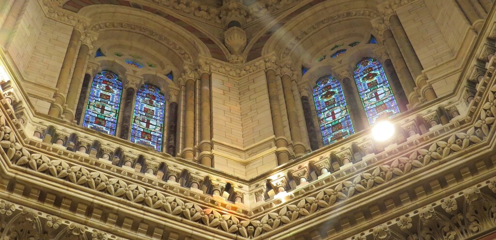 Gothic Stained Glass Windows of CSMT (formerly VT) in Mumbai (Maharashtra, India)