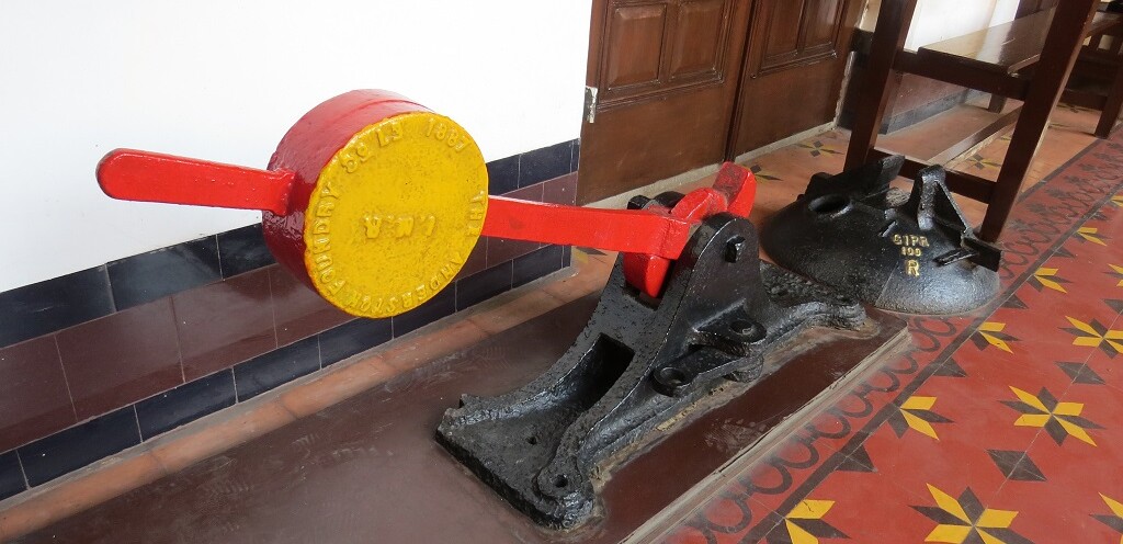Old Railroad Track Switch Lever at CSMT Heritage Museum in Mumbai (Maharashtra, India)