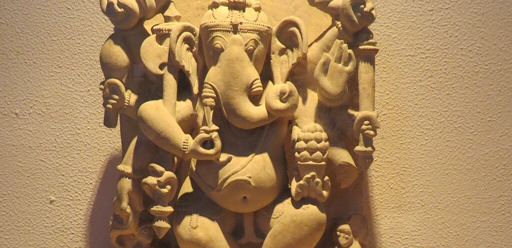 Ganesha in Dancing Pose (C.10th Century A.D.) - Government Museum, Mathura, Uttar Pradesh, India