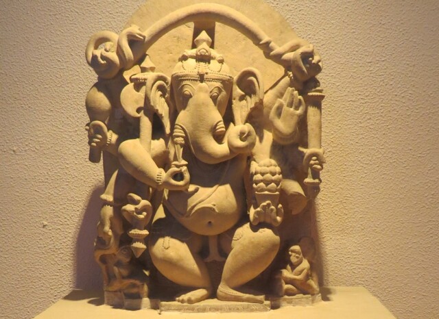 Ganesha in Dancing Pose (C.10th Century A.D.) - Government Museum, Mathura, Uttar Pradesh, India
