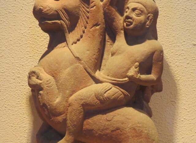 Rider on the Leograph (C.5th Century A.D.) - Government Museum, Mathura (Uttar Pradesh, India)