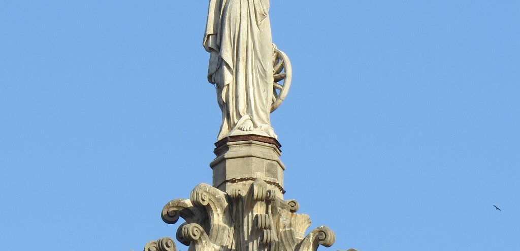 The Lady of Progress - The Statue Atop the CSMT Dome (Mumbai, Maharashtra, India)