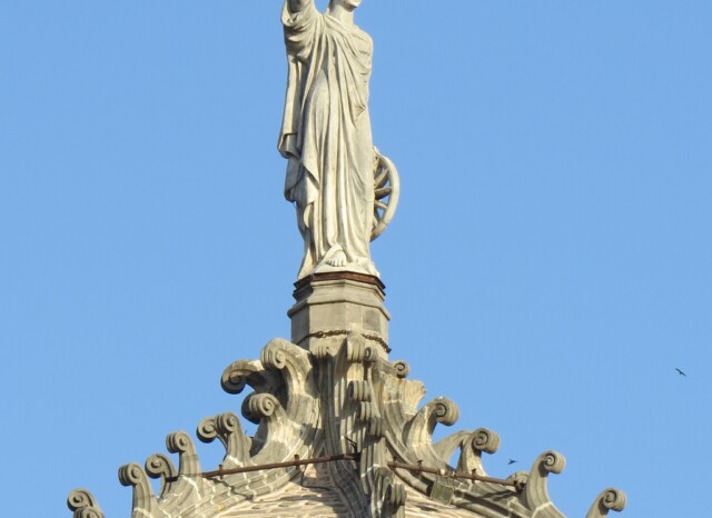The Lady of Progress - The Statue Atop the CSMT Dome (Mumbai, Maharashtra, India)