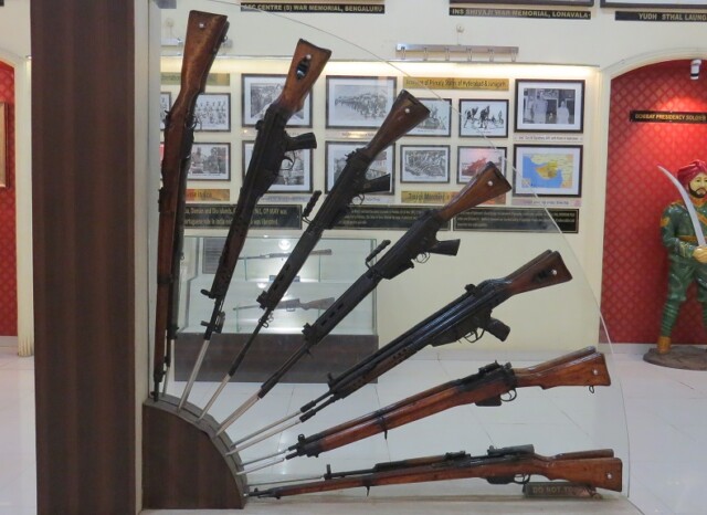 An Assorted Collection of Semi-Automatic Rifles at the National War Memorial Southern Command in Pune (Maharashtra, India)