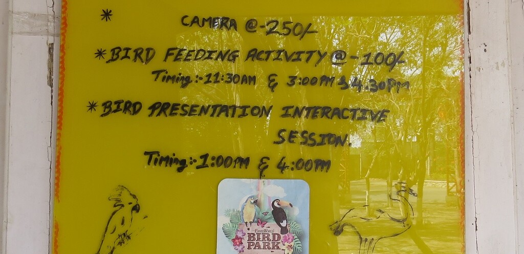 EsselWorld Bird Park (Mumbai, Maharashtra) Camera Charges, Feeding-Presentation Timings