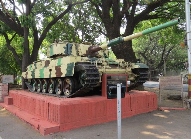Main Battle Tank Vijayanta at the National War Memorial Southern Command in Pune (Maharashtra, India)