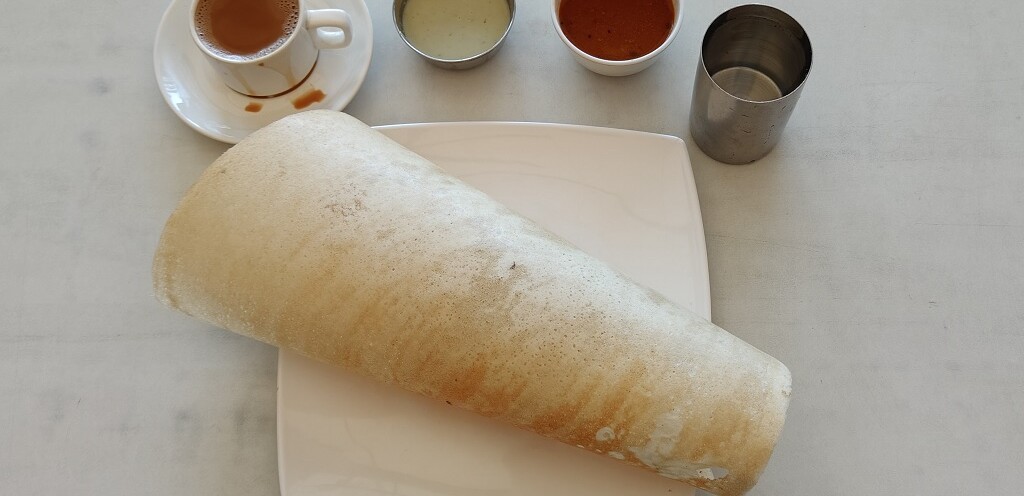Plain Dosa & Tea at Hotel Food Kasne, Shahpur (Thane District, Maharashtra, India)