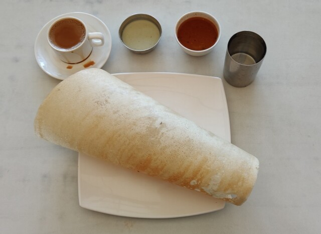 Plain Dosa & Tea at Hotel Food Kasne, Shahpur (Thane District, Maharashtra, India)