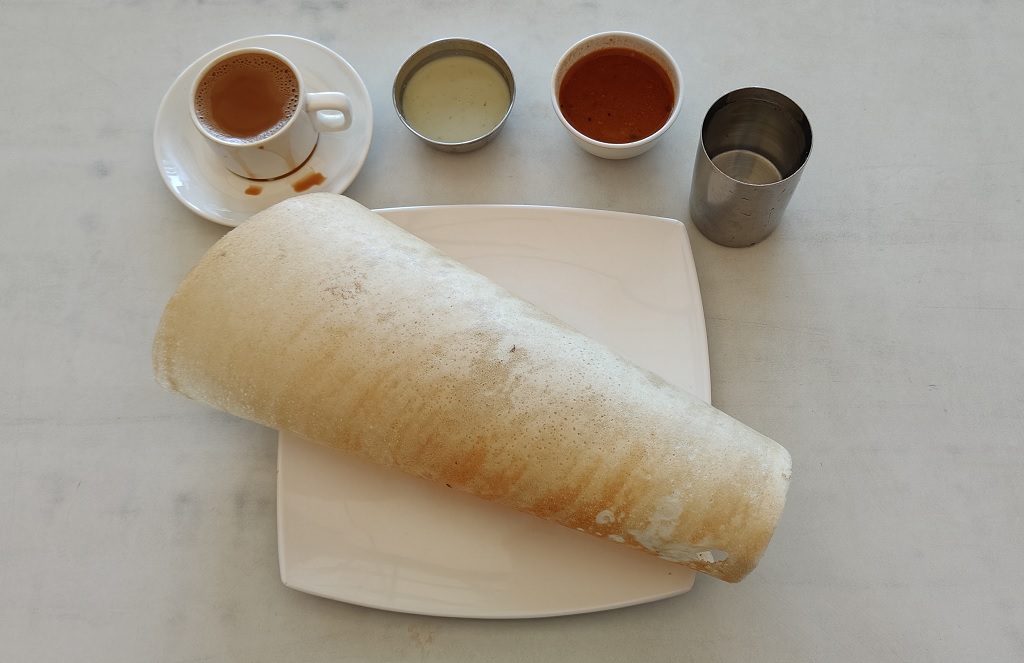 Plain Dosa & Tea at Hotel Food Kasne, Shahpur (Thane District, Maharashtra, India)