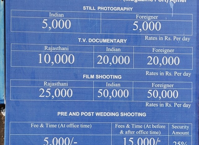 Akbar’s Fort-Magazine Fort, Ajmer (Rajasthan, India) - Shooting Fee