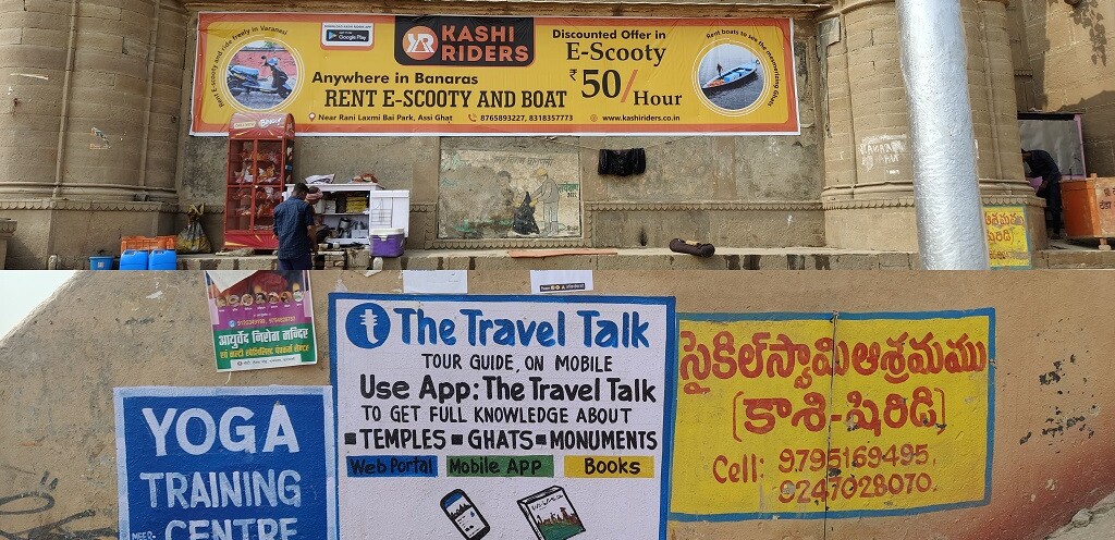 Advertisement on the Walls at the Ghats in Varanasi (India)