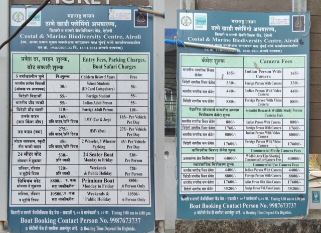 Thane Creek Flamingo Sanctuary Entry Fees, Parking Charges, Camera Fees, Boat Safari Charges